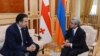 Armenia - President Serzh Sarkisian (R) and his Georgian counterpart Mikheil Saakashvili meet in Yerevan, 30Nov2012.