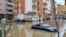 Cars were nearly submerged in the Kosovar town of Fushe, near Pristina. 