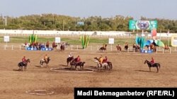 Көкпардан тұңғыш әлем чемпионатында үшінші орын үшін Қытай мен Тәжікстан командалары арасындағы кездесу. Астана, 27 тамыз 2017 жыл.