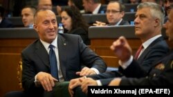 Ramuš Haradinaj, premijer u ostavci i Hašim Tači, predsednik Kosova, decembar 2018.