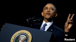 Presidenti Barack Obama gjatë fjalimit lamtumirës