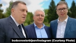 Milorad Dodik, Andrija Mandić i Aleksandar Vučić, 10.maj 2019.