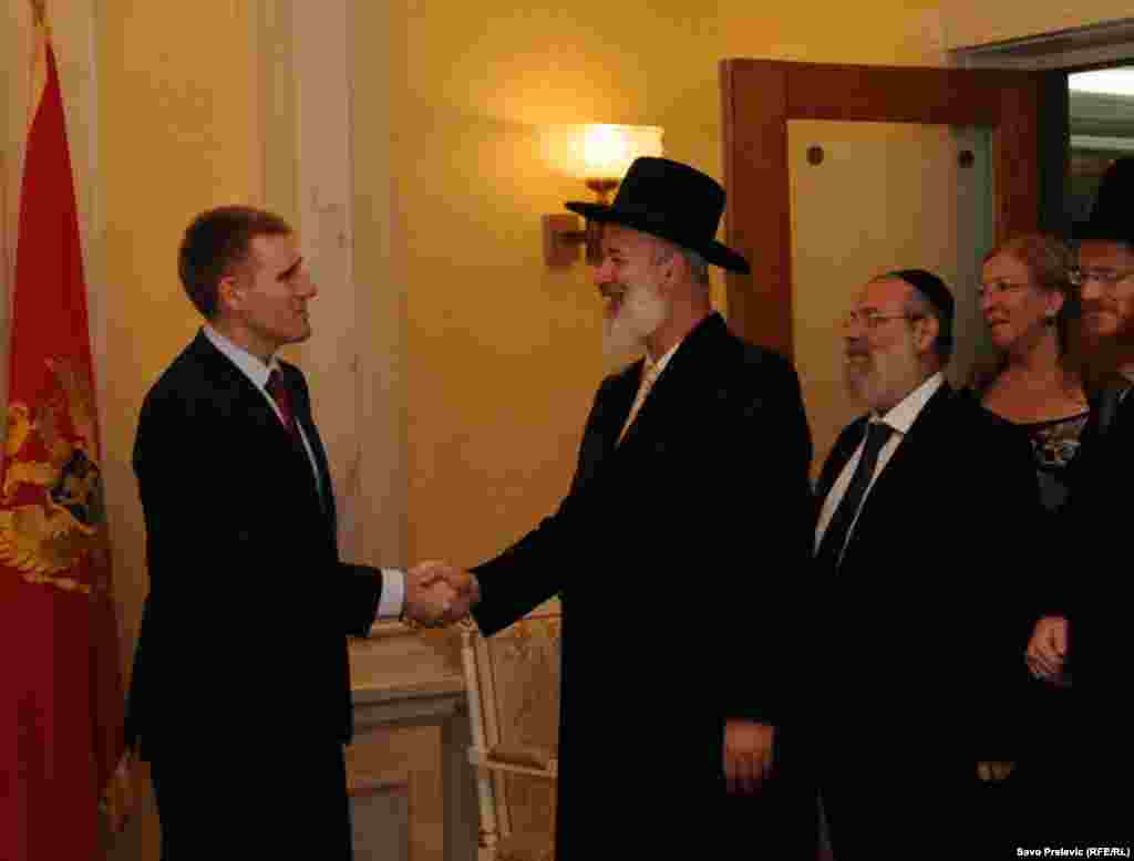 Crna Gora - Vrhovni rabin Izraela Jon Metzger u susretu sa premijerom Igorom Lukšićem u Podgorici, 14.09.2011. Foto: RSE / Savo Prelević 