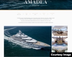 The Amadea, shown here in official auction materials, is one of several luxury yachts that have been associated with Eduard Khudainatov.
