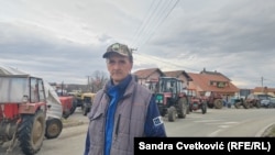 Nenad Tomić na protestu u Cerovcu, Srbija, 20. februar 2026.