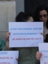 Angajați ai Primăriei Municipiului București protestează de teama scăderii veniturilor. Parte din ele vin din sporuri. Majorarea salariilor a fost mai greu de obținut. București, 2 iulie 2025. Inquam Photos / George Călin