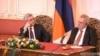 Czech Republic - Presidents Serzh Sarkisian of Armenia and Milos Zeman of the Czech Republic at a joint press conference in Prague, 30Jan2014