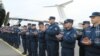 Armenia - Armenian doctors, sappers and other military personnel attend a farewell ceremony at Yerevan airport before being deployed in Syria, February 8, 2019. 