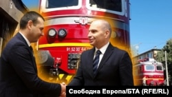 Георги Атанасов от „Ивкони Експрес“ и вече бившият вицепремиер и министър на транспорта Гроздан Караджов. Колаж