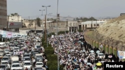 Санаадағы үкіметке қарсы шерулер президент Али Абдулла Салехтің биліктен кетуін талап етті. 23 қыркүйек. 2011