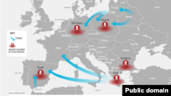 O hartă a contrabandei cu țigări în Europa