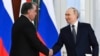 Эмомалӣ Раҳмон, раисҷумҳури Тоҷикистон (чап) бо ҳамтои русаш Владимир Путин (рост)