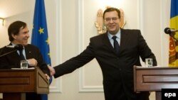 Președintele Parlamentului, Marian Lupu cu Jean-Claude Mignon, la Chișinău