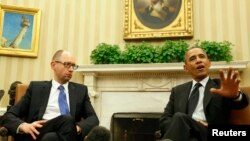Арсений Яценюк и Барак Обама во время встречи в Белом доме