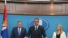 Predsjedavajući Predsjedništva BiH Milorad Dodik, predsjednik Srbije Aleksandar Vučić i predsjednica Republike Srpske Željka Cvijanović tokom susreta u Banjaluci, april 2021.