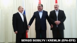 Путин, Рахмон и Лукашенко, июнь 2019 года.