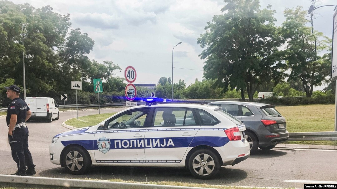 Policijski automobil u Beogradu, 11. mart 2020.