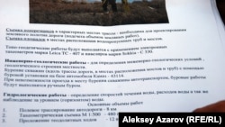 Страница документа, показывающая, какие работы ведутся на Кокжайляу. Алматы, 9 октября 2013 года.