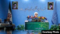 Iranian Judiciary Spokesman Gholamhossein Mohseni-Ejei in a press conference on August 20, 2017 in Tehran