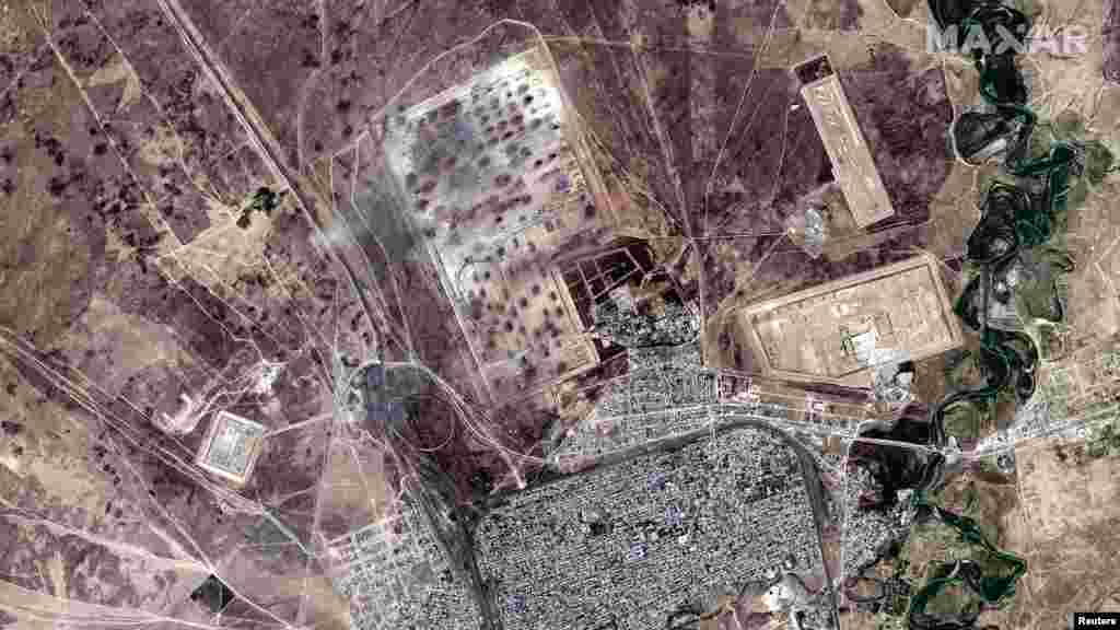 Kazakhstan - View of a town of Arys and munitions depot after blasts, in southern Kazakhstan, on this handout satellite image released on June 25, 2019. Satellite image ©2019 Maxar Technologies/Handout via REUTERS   ATTENTION EDITORS - THIS IMAGE HAS BEEN