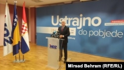 Predsjednik HDZ-a BiH Dragan Čović na konferenciji za novinare u Mostaru, 6. oktobra 2024.