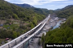 Construcțiile la autostrada din Muntenegru.