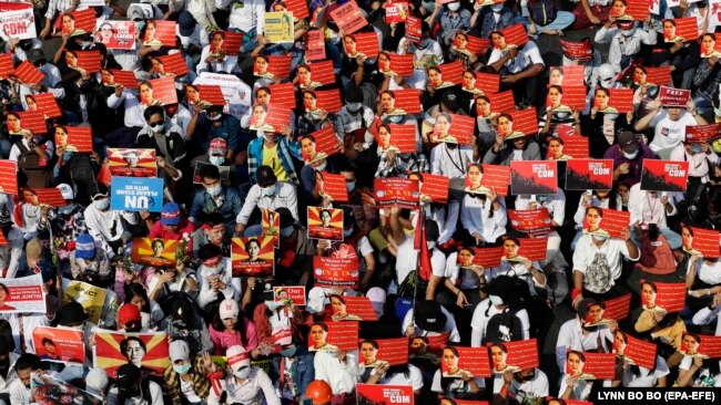 Protesta mbarëkombëtare në Mianmar