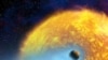 Голубой плащ Озириса. Планета пролетает над диском звезды, за ней тянется мощный водородный хвост. ESA, NASA. Реконструкция Alfred Vidal-Madjar.