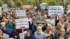 Retired people demonstrating in Tehran. They demand higher retirement checks as the Iranian currency has steadily lost its value. File photo