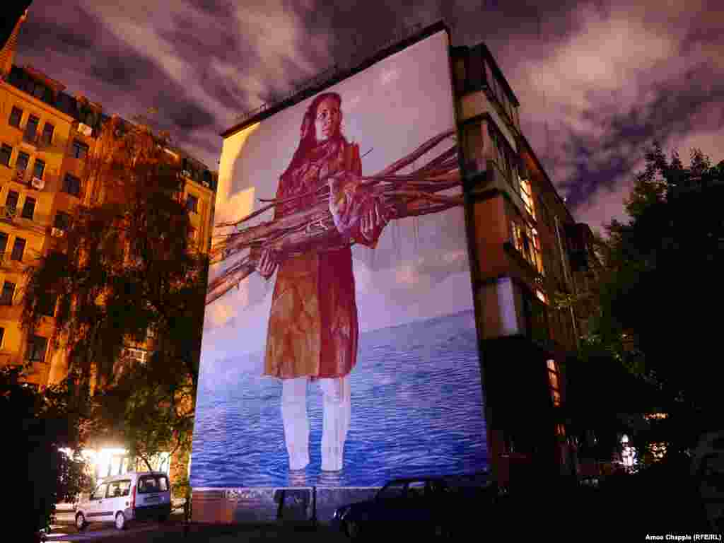 The Rebuild, by Fintan Magee. The Australian artist says the model for the piece was a Ukrainian friend, Kateryna, from Kyiv. 