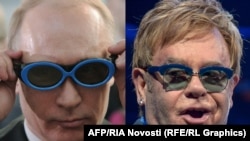 Vladimir Putin (majtas) dhe Elton John