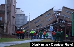 Обрушение старого здания ЦБК в Коряжме, 2018 г.