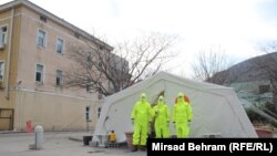 The Cantonal Hospital on the eastern side of Mostar. The city registered its first coronavirus infection on March 17.