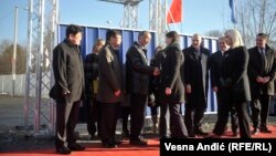 Serbian Prime Minister Ana Brnabic and Minister of Infrastructure Zorana Mihajlovic attend the launch of the Belgrade-Budapest railway modernization project