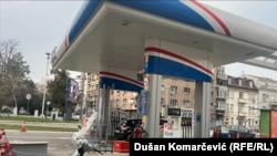 Benzinska stanica u vlasništvu Naftne industrije Srbije u Beogradu, 4. mart 2026.
