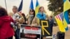 Demonstranți pro-Ucraina la Casa Albă, Washington DC, pe 17 noiembrie 2024. 