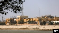 Clădirea Ambasadei SUA din Bagdad. 8 martie 2026.