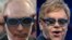 A combination file photo of Russian President Vladimir Putin (left) and British singer Elton John