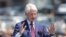 KOSOVO -- Former U.S. President Bill Clinton delivers a speech during the 20th anniversary of the Deployment of NATO Troops in Kosovo in Pristina, June 12, 2019