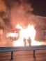 Ukraine - Russian drone strike on a gas station in Volyn region near the Polish border - screen grab