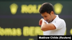 Serbian tennis star Novak Djokovic at Wimbledon