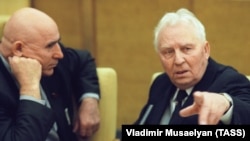 Yegor Ligachyov (right) was once Mikhail Gorbachev's right-hand man. 