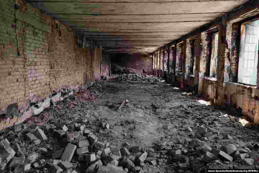 The burned-out interior of the Dzerzhynsk regional administration building