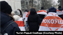 Protestatari anti-Lukașenka la Minsk, 20 decembrie 2020