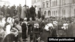 Macedonia - Liberation of Skopje in WWII, Metodij Andonov Cento, Dimitar Vlahov and Mihajlo Apostolski - 13Nov1944