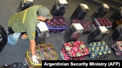 Чемоданы с кокаином, найденные аргентинской полицией в школе посольства России.