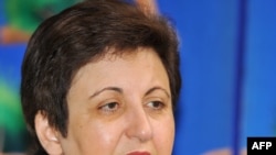 Shirin Ebadi speaks at a news conference in Seoul