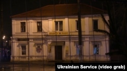 The post office in Kharkiv where the hostage standoff had taken place.