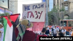 Akcija solidarnosti s novinarima u Pojasu Gaze, Beograd, 18. septembar 2025.