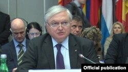 Austria - Armenian Foreign Minister Edward Nalbandian addresses the OSCE Permanent Council's special meeting, Vienna,11Mar2015 